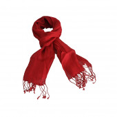 Echarpe en lin de couleur rouge