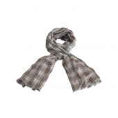 Echarpe foulard madras marron