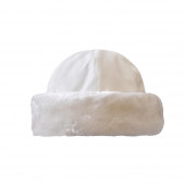 Toque simili cuir, blanche