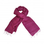 Foulard en soie sauvage Prune