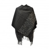 Poncho léopard anthracite