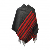 Poncho gris à rayures