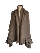 Poncho étole taupe